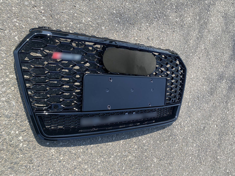 Gloss Black Bumper Grille fit for AD 2016 2017 2018 A7 S7 RS7 Style Front bumper Honeycomb Grille Lower Window