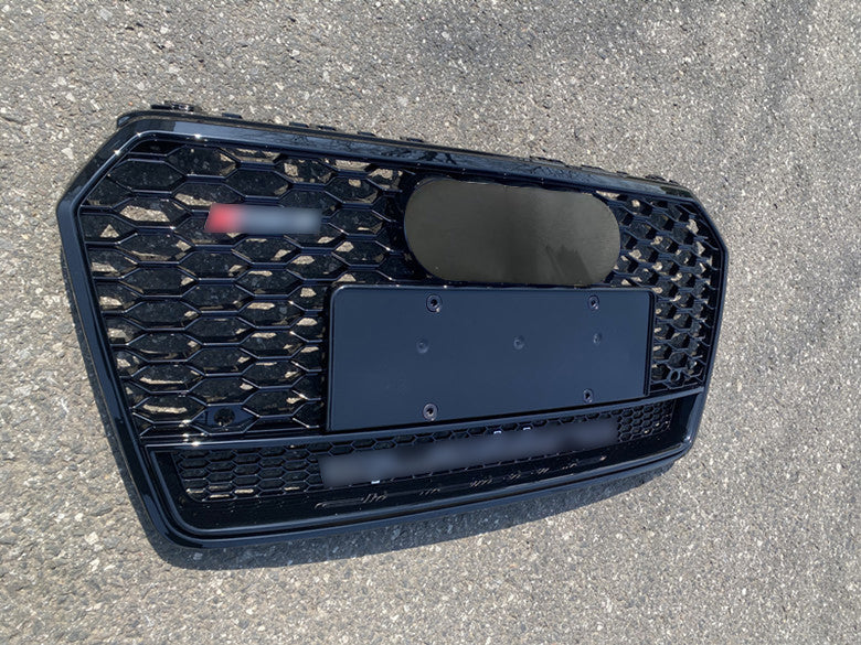 Gloss Black Bumper Grille fit for AD 2016 2017 2018 A7 S7 RS7 Style Front bumper Honeycomb Grille Lower Window