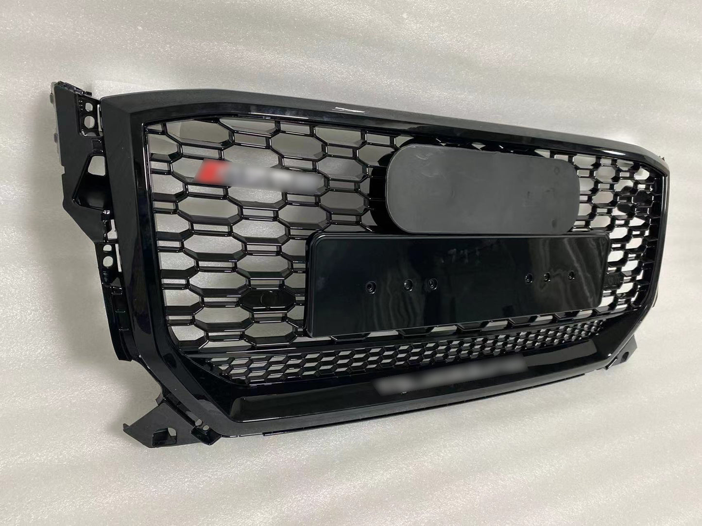 Mesh Honeycomb Bumper Grille Fit for AD Q2 2018-2021 Grill RSQ2 Style Honeycomb Silver Frame Front Bumper Grille Gloss Black