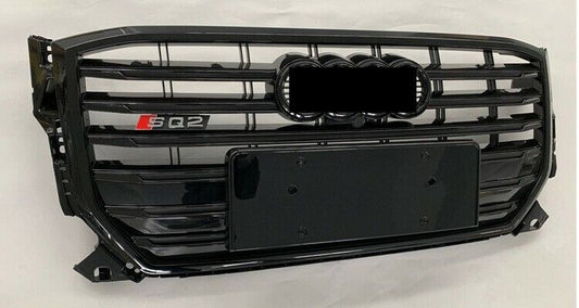 Grill Bumper Grille Fit for AD Q2 2018-2021 Grill RSQ2 Style Honeycomb Silver Frame Front Bumper Grille