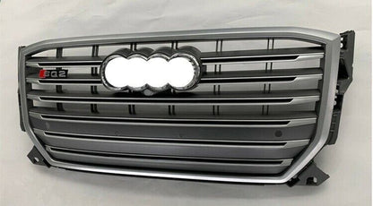 Grill Bumper Grille Fit for AD Q2 2018-2021 Grill RSQ2 Style Honeycomb Silver Frame Front Bumper Grille Grey Body