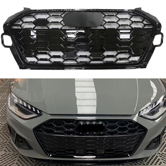Bumper Grille Fit for A D A4 2020-2024 Honeycomb Grille with Gloss Black Body