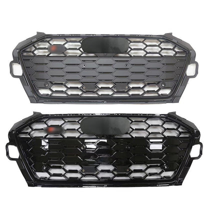 Bumper Grille Fit for A D A4 2020-2024 Honeycomb Grille with Gloss Black Body