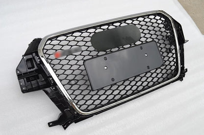 Front Bumper Grille Fit for AD Q3 RSQ3 SQ3 2013-2015 Mesh Honeycomb Bumper grille