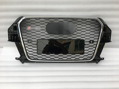 Front Bumper Grille Fit for AD Q3 RSQ3 SQ3 2013-2015 Mesh Honeycomb Bumper grille