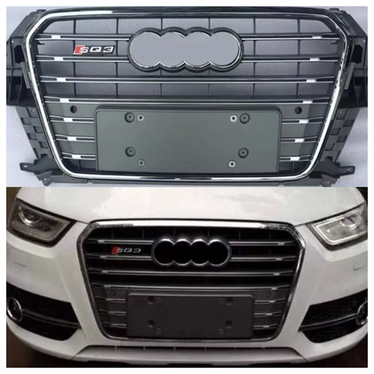 Chrome Bumper Grille Fit for AD Q3 RSQ3 SQ3 2013-2015 Grill grille Grey Body