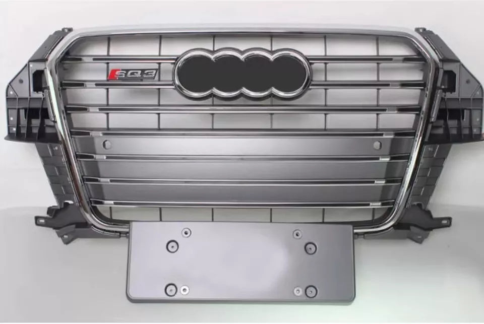2015   Q3 glossy bumper grille
2013 Q3 front bumper grille chrome
2014   Q3 bumper grille accessory
2015 Q3 chrome front bumper grille
