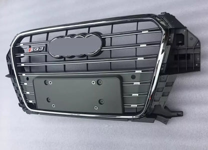 Chrome Bumper Grille Fit for AD Q3 RSQ3 SQ3 2013-2015 Grill grille Grey Body