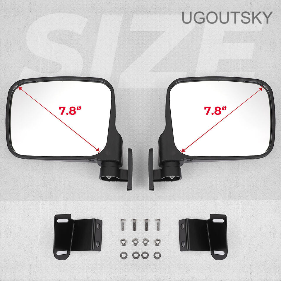 UGOUTSKY Rear view mirrors TV Rear View Side Mirrors 7.8" Large For Polaris Ranger XP 500/570/900