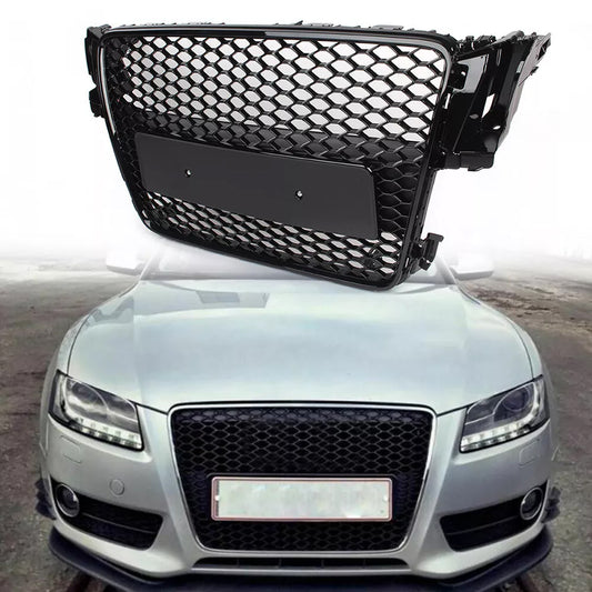 Bumper Grille Fit for  A5 2008-2012 Honeycomb Grille with Gloss Black Body No Emblem