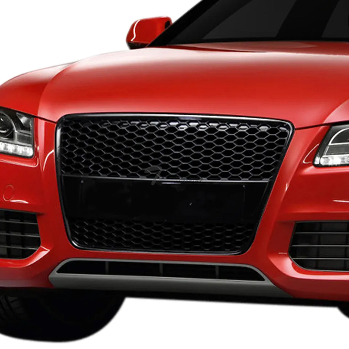 Bumper Grille Fit for  A5 2008-2012 Honeycomb Grille with Gloss Black Body No Emblem