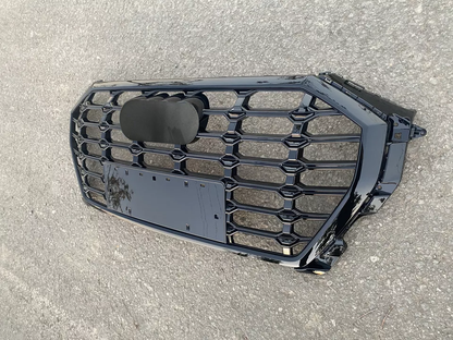 Front Bumper Grille Fit for AD Q3 SQ3 2019-2023 Grill Grille Bumper grille Gloss Black
