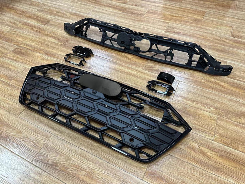 Front Bumper Grille Fit for AD A7/A7L/S7 2019-2024 Hexagon Style Grille Matte Black