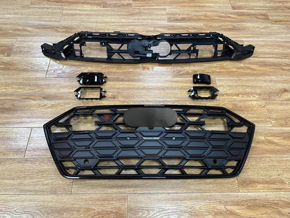 Front Bumper Grille Fit for AD A7/A7L/S7 2019-2024 Hexagon Style Grille Matte Black