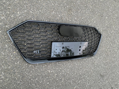 Front Bumper Grille Fit for AD A7/A7L/S7 2019-2024 Mesh Honeycomb Grille Gloss Black