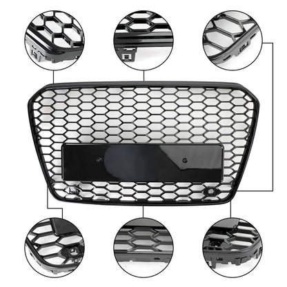 Bumper Grille Fit for A D A5 2013-2016 Honeycomb Grille with Gloss Black Body No Emblem