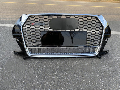 Chrome Bumper Grille Fit for AD Q3 2016-2018 Mesh Honeycomb Grille with Lower Window