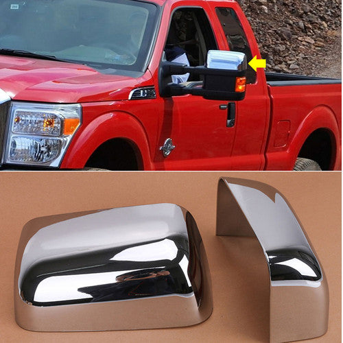 Fits 2008-2016 FORD Superduty F250 F350 F450 F550 Chrome Top Half Mirror Covers