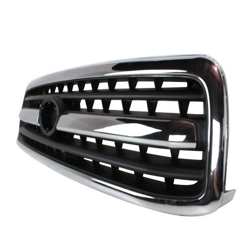 Grille For 2000-2002 Toyota Tundra Chrome Shell w/ Black Insert Plastic