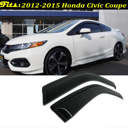 For 2012-2015 Honda Civic Coupe Window Visor Vent Rain Deflector Guard 2PCS