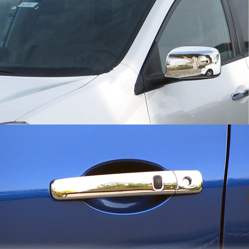 4DR Chrome Mirror Cover Door Handle Covers Trim For Nissan Rogue 2008-2012 2013