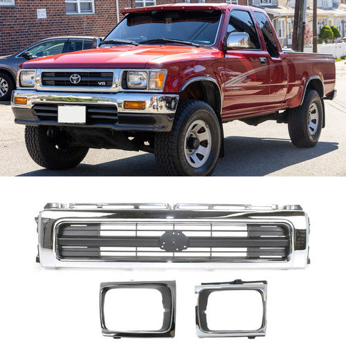 Bundle For 92-95 Toyota Pickup 4Wd Sealed Beam Type Grille Headlight Door 3Pc