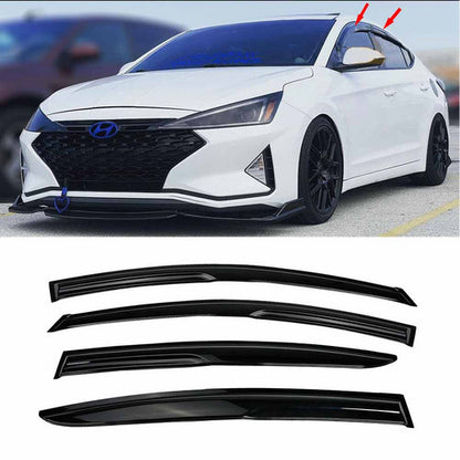 FOR 2017-2020 Hyundai Elantra Sedan Wave Window Visors Rain Sun Guard Deflector