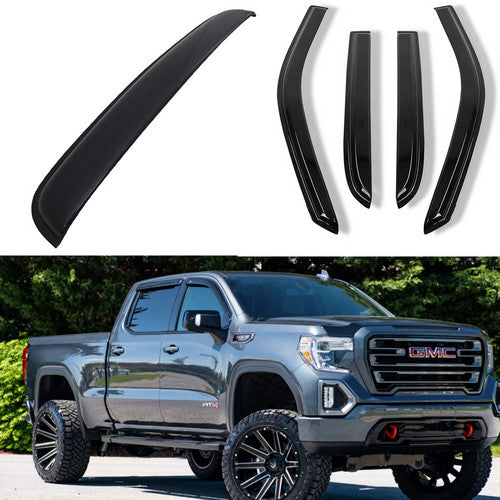 Window Visor For 2019 2020 Sierra&Silverado 1500 Crew Cab Vent Rain Guards 5PC