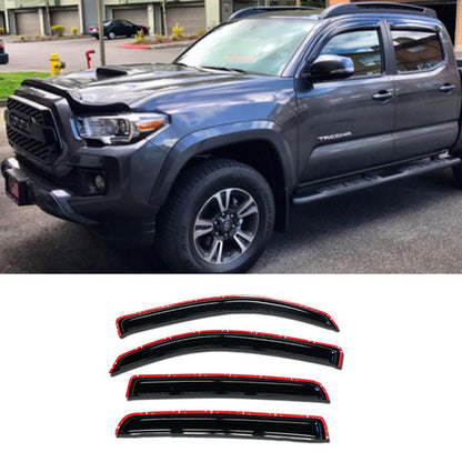 In-channel Rain Deflector Window Visors For 16 17 18 19 Toyota Tacoma Double Cab