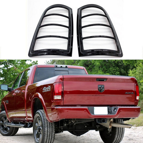 For 2009-2018 Ram 1500+2500+3500 All Model Glossy Black Taillight Trim Kit 2PC