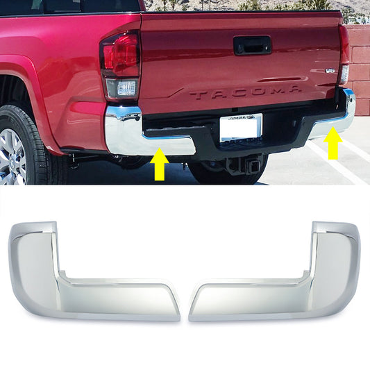 Chrome Rear Bumper End For 2016-2021 Toyota Tacoma Set of 2 LH & RH