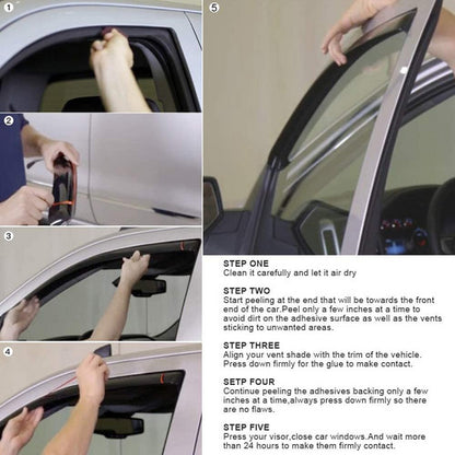 In-Channel For 2006-2013 2014 Honda Ridgeline Window Vent Visors Rain Deflector