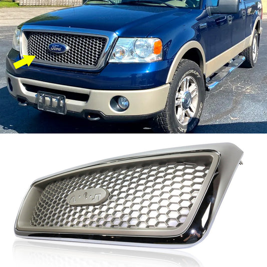 Front Bumper Grille Grill For 2004 2005 2006 2007 2008 Ford F-150 Chrome&Beige