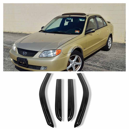 Smoked Dark Tinted Side Window Deflector Vent Guard Set