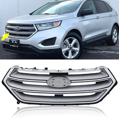 Fit For 2015-2018 2016 2017 Ford Edge Chrome Front Upper Bumper Grill Grille US