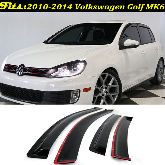 Fit 2010-2014 Volkswagen Golf Hatchback/Wagon Acrylic Window Visors Deflector