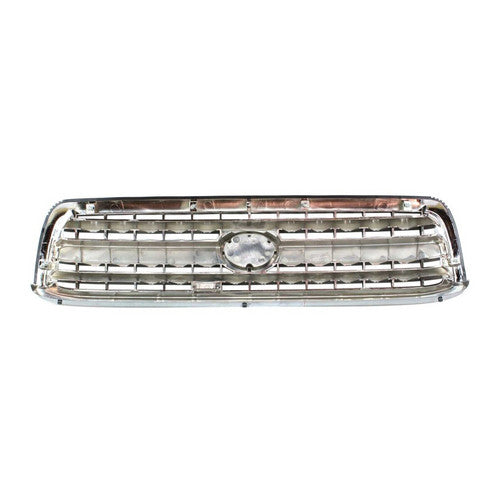 Grille For 2000-2002 Toyota Tundra Chrome Shell w/ Black Insert Plastic