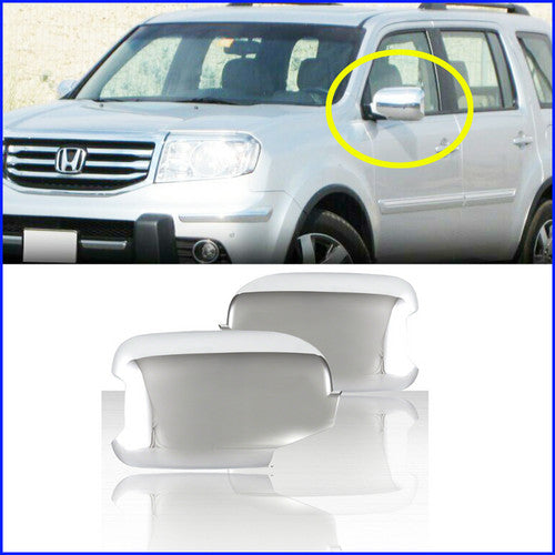 For 2009 - 2013 2014 2015 HONDA PILOT Chrome Mirror lCover W/ Turn Signal Cut Out