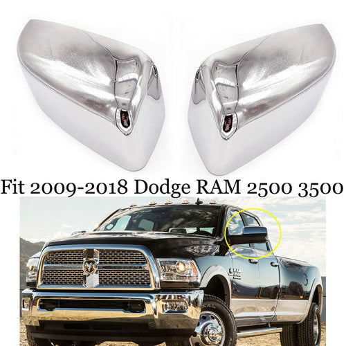 For 2009-2018 RAM 2500 3500 W/O Signal Cutout Top Half Chrome Tow Mirror Covers