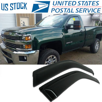 Window Visor Rain Guard Deflector For 2014-2017 Chevy Silverado/GMC Sierra 2-Dr