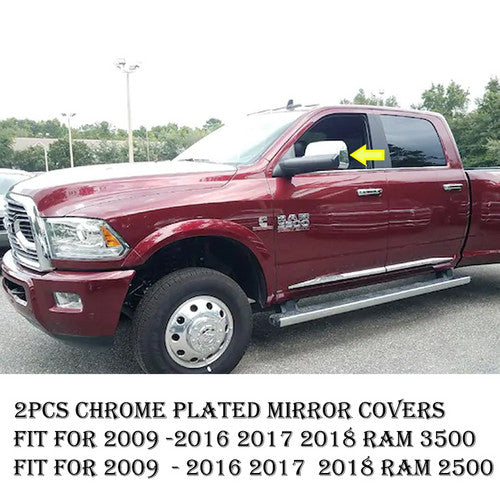 For 2009-2018 RAM 2500 3500 W/O Signal Cutout Top Half Chrome Tow Mirror Covers