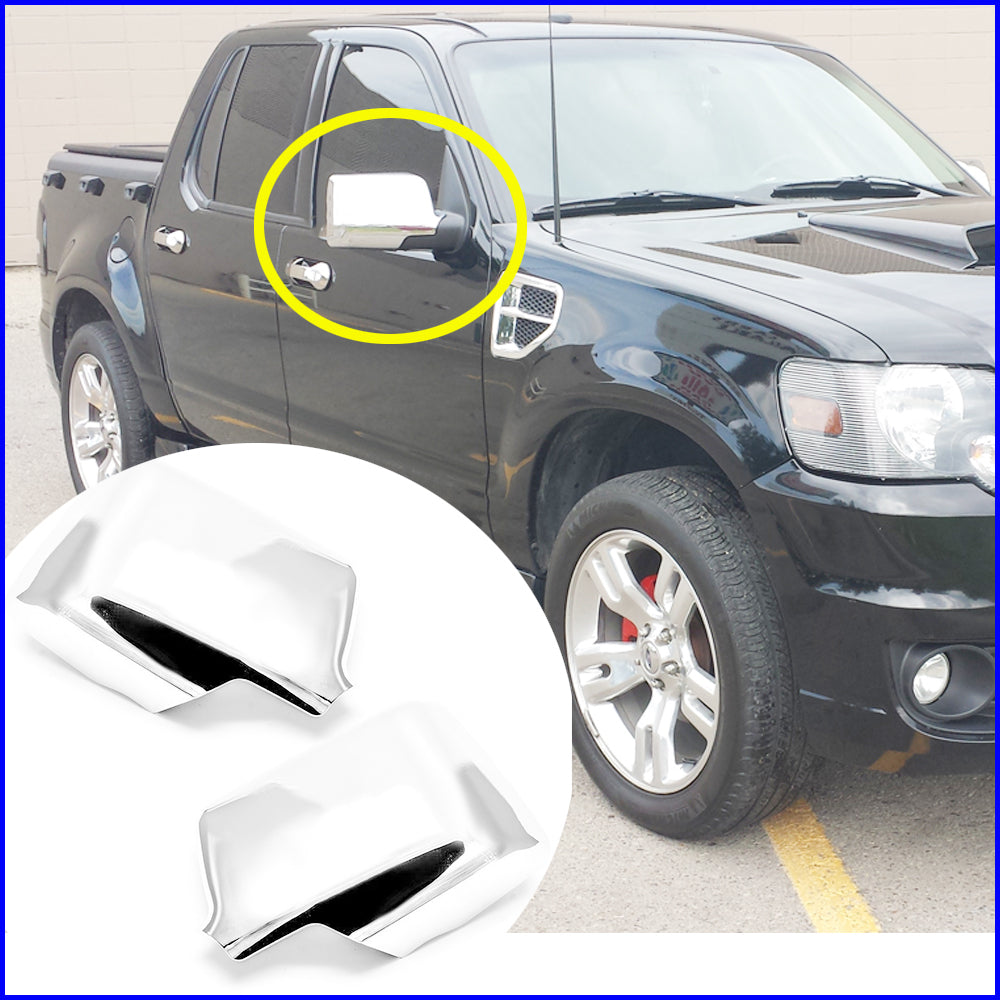 Pair For 2007 2008 2009 2010 Ford Explorer Sport Trac Chrome Mirror Covers Cover