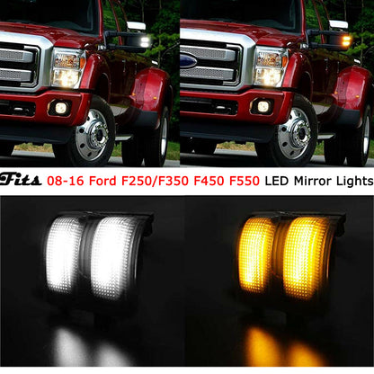 Switchback LED Side Mirror Marker Light For 08-16 Ford F250 F350 F450 Super Duty