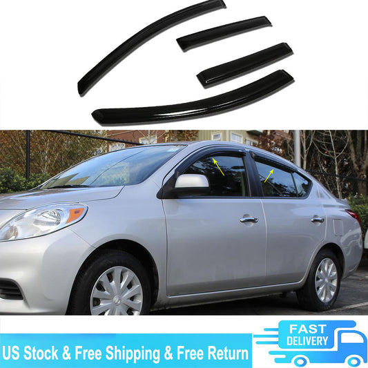 For 2007-2014 Nissan Versa/Tiida C11 Smoke Window Vent Visor Sun Rain Deflector