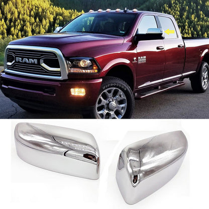 For 2009-2018 RAM 2500 3500 W/O Signal Cutout Top Half Chrome Tow Mirror Covers