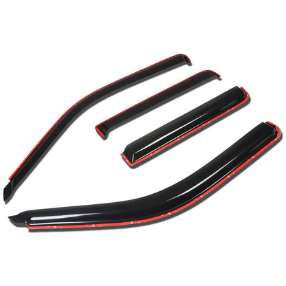 Window Visor For 2015-2018 Chevrolet Silverado Crew Cab In-Channel W/2pcs Hooks
