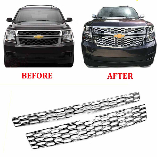 For 2015-2020 Chevy Tahoe Suburban LS / LT Chrome Snap Over Grille Overlay Cover