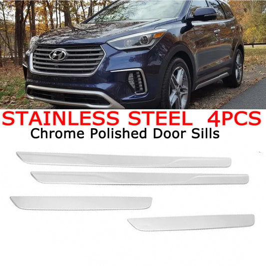 Chrome Stainless Steel Door Sills For HYUNDAI SANTA FE 2013 2014 2015 2016 2017