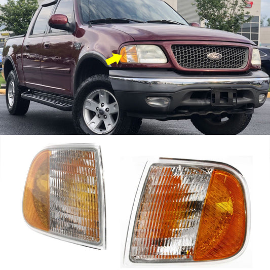 For Ford F-150 1999-2003 Corner Lights Right Left Side Pair FO2551118 O2550118