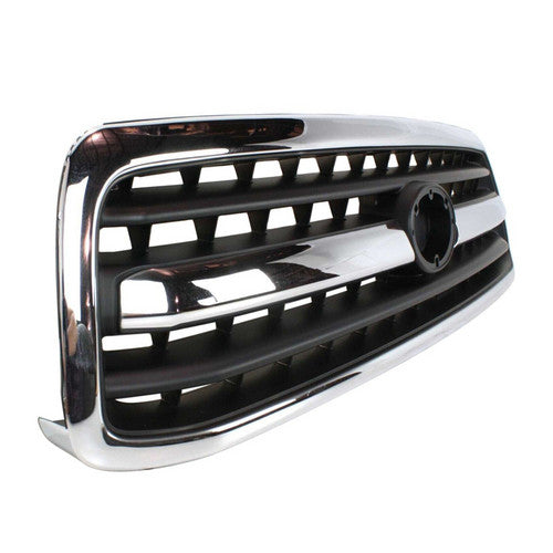 Grille For 2000-2002 Toyota Tundra Chrome Shell w/ Black Insert Plastic